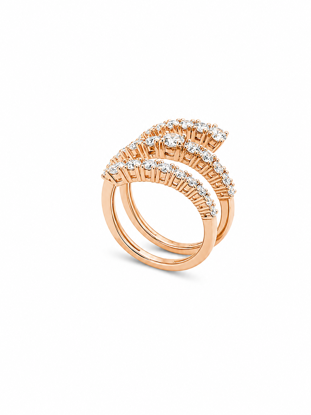 Anello donna Fantasia oro rosa e Diamanti