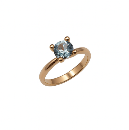 Anello Donna Semiprezioso oro rosa e topazio azzurro