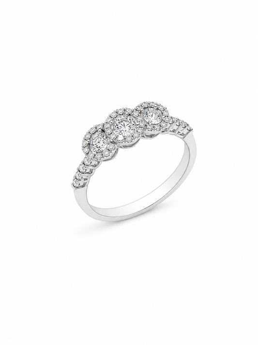 Anello Trilogy Oro bianco e Diamanti Ct. 1,00 G VS