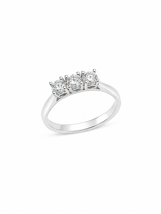 Anello Trilogy Oro bianco e Diamanti CT. 0,42 E VS