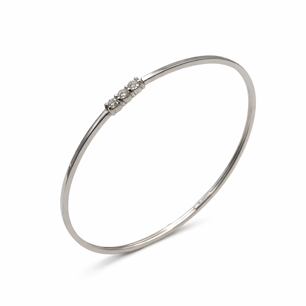 Bracciale Donna Rigido Trilogy oro bianco e diamanti naturali ct. 0,30