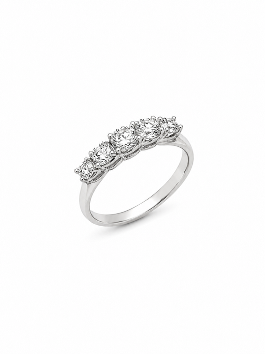 Anello Donna Dluce Fantasia Oro Bianco e Diamanti Riviere