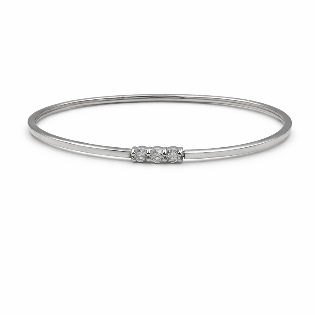 Bracciale Donna Rigido Trilogy oro bianco e diamanti naturali ct. 0,30