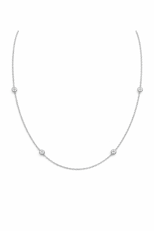 Collana Donna Fantasia Oro Bianco e Diamanti a spot