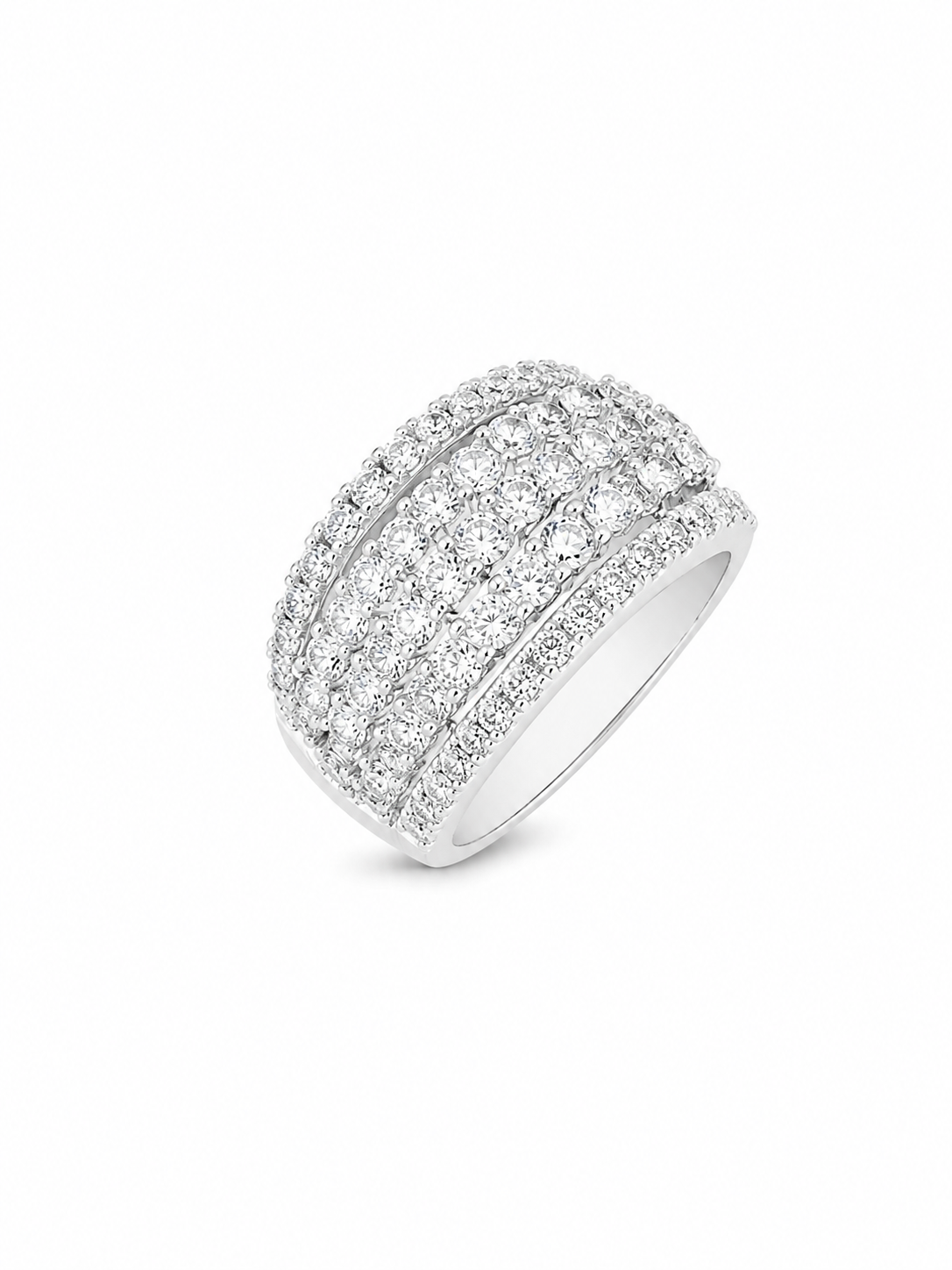 Anello donna Fantasia Fascia oro bianco e Diamanti