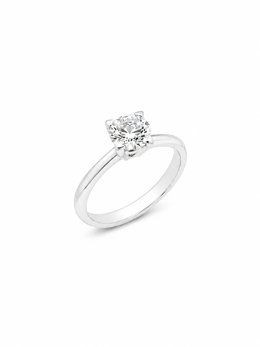 Anello Solitario Oro Bianco Diamanti Ct. 0,90 G SI1