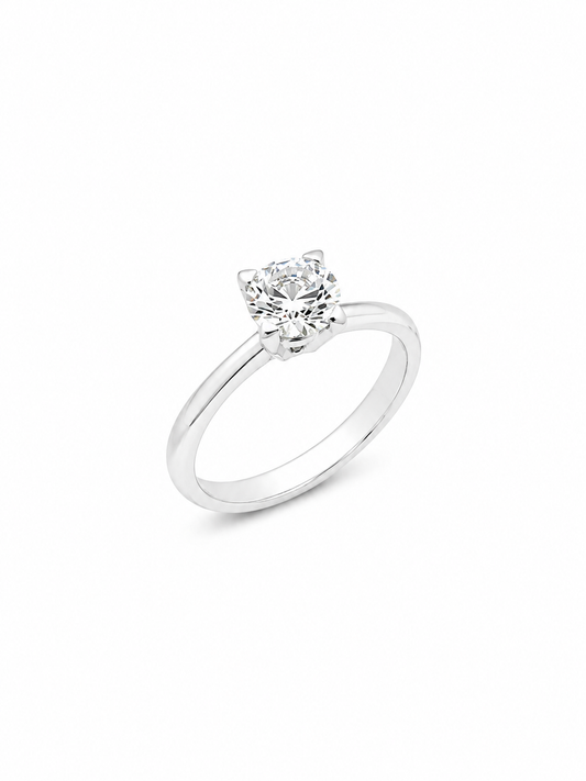 Anello Solitario Oro Bianco Diamanti Ct. 0,90 G SI1