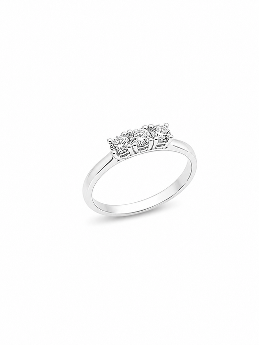 Anello Trilogy Oro bianco e Diamanti Ct. 0,33 F VS