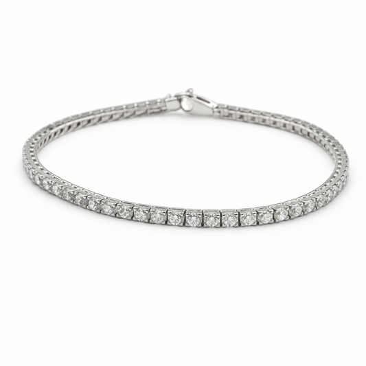 Bracciale Donna Tennis Argento e Zirconi 16 cm