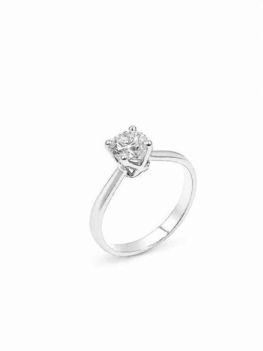 Anello Solitario Oro Bianco Diamanti Ct. 0,70 G VS2