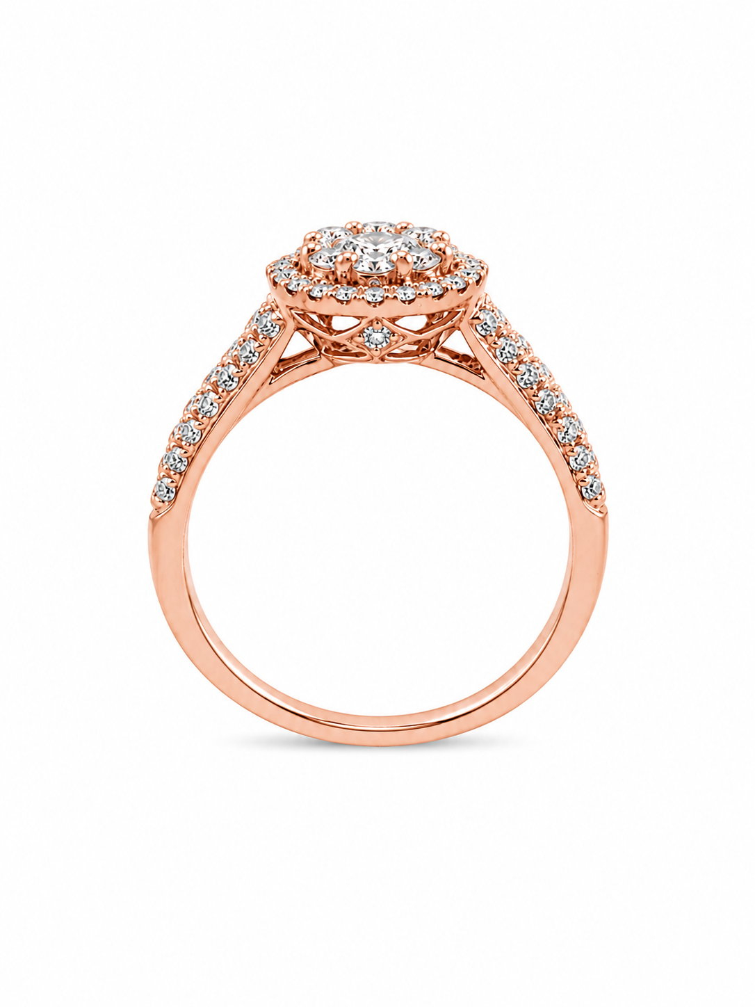 Anello donna Fantasia oro rosa e Diamanti