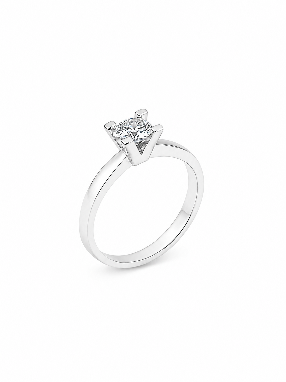 Anello Solitario Oro Bianco Diamanti Ct. 0,40 E VS2
