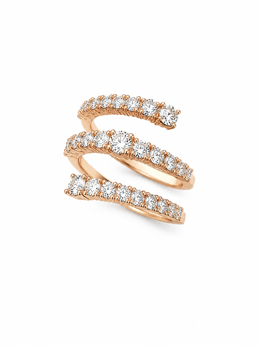 Anello donna Fantasia oro rosa e Diamanti
