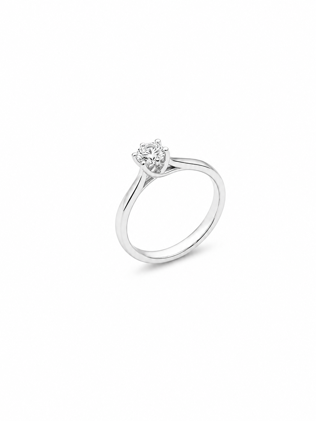 Anello Solitario Oro Bianco Diamanti Ct. 0,40 F VS2