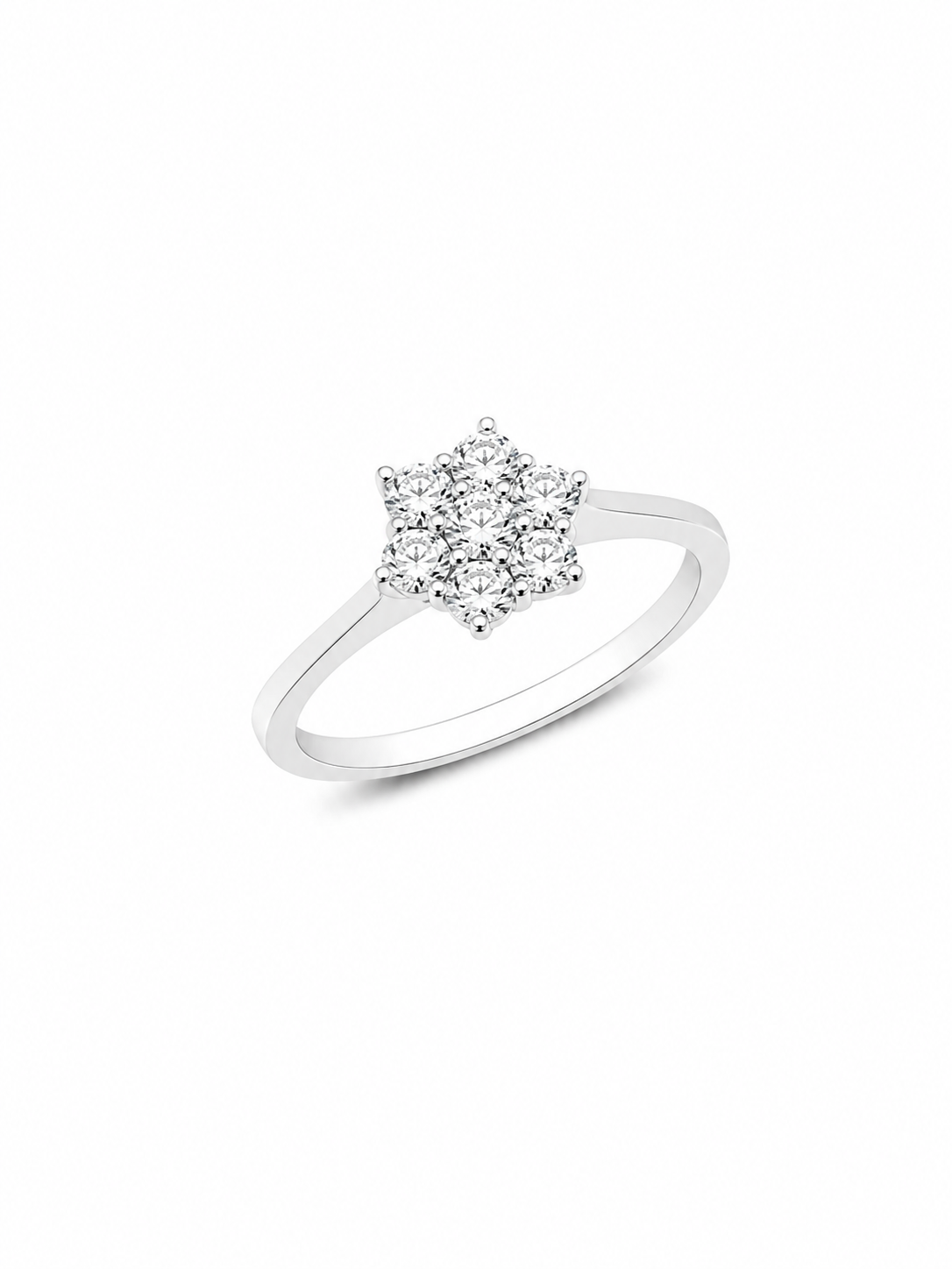Anello Donna Davite&Delucchi Fantasia Fiore Oro Bianco e Diamanti