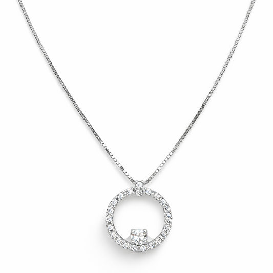 Mirco Visconti Women's Necklace Heart White Gold and Diamonds