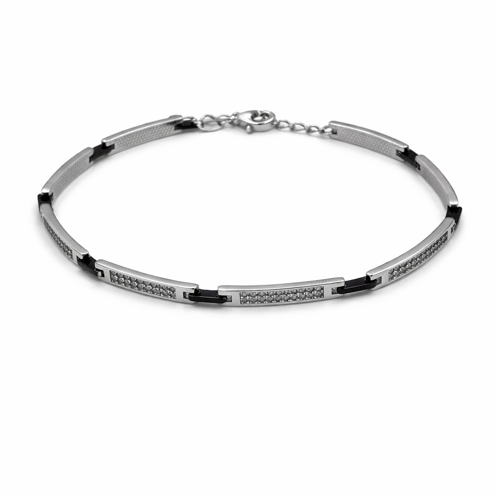Bracciale Uomo Argento e Ceramica