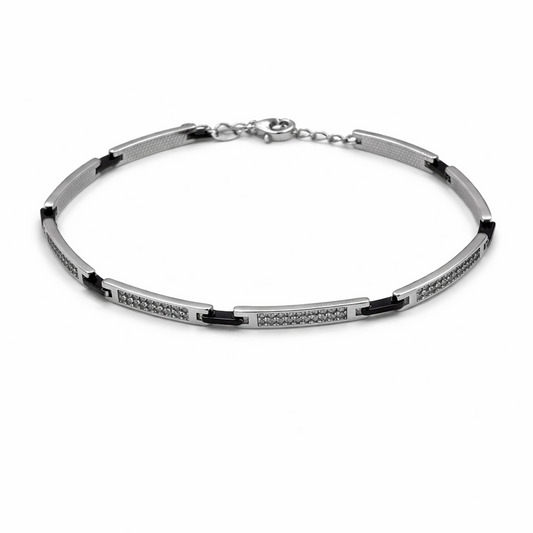 Bracciale Uomo Argento e Ceramica