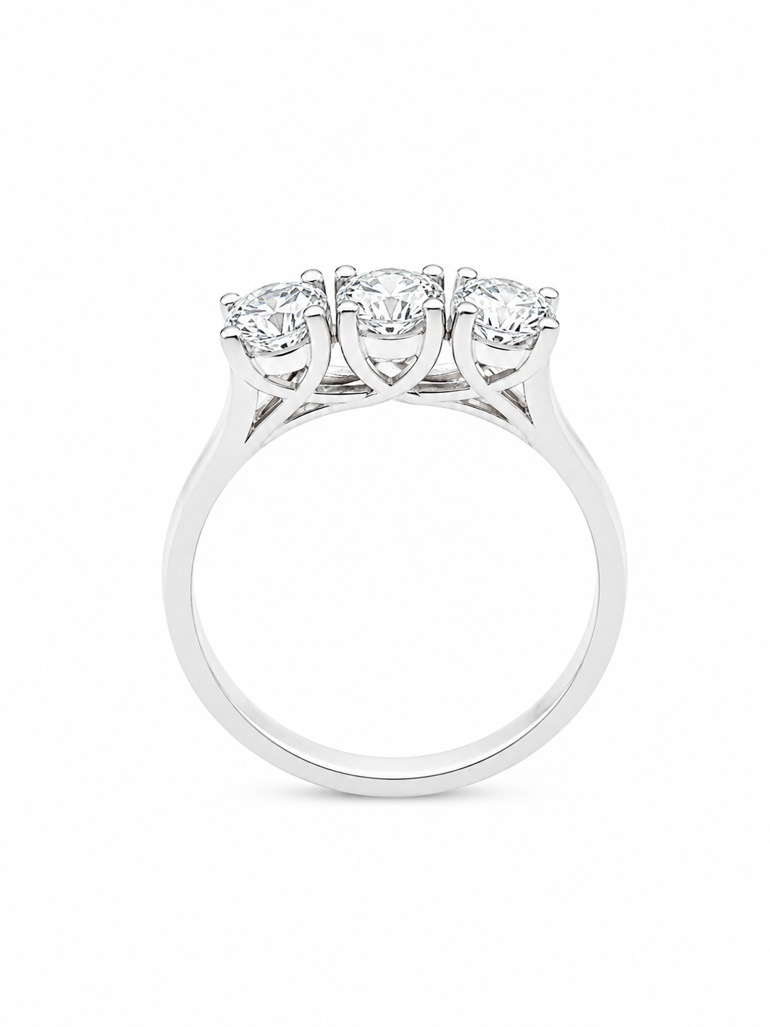 Anello Trilogy Oro bianco e Diamanti Ct. 1,20 D VVS2