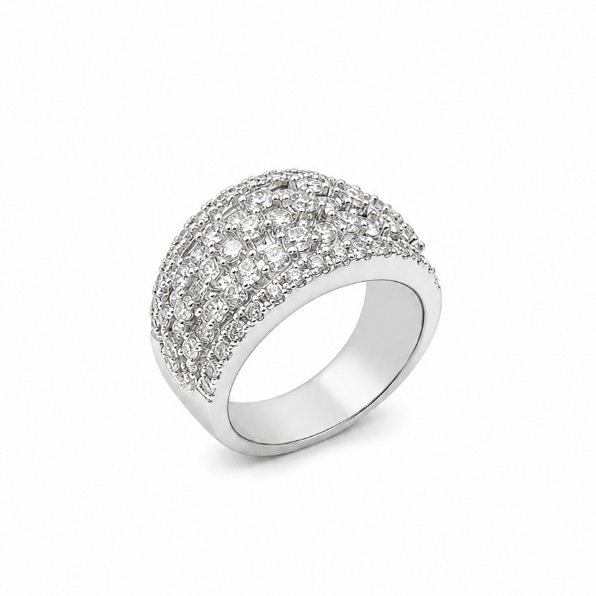 Anello donna Fantasia Fascia oro bianco e Diamanti