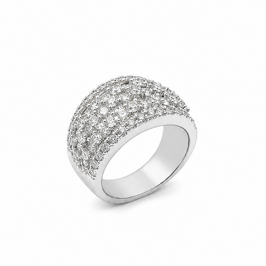 Anello donna Fantasia Fascia oro bianco e Diamanti