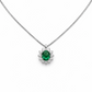Collana Donna Mirco Visconti Smeraldo Oro Bianco Diamanti Fiore