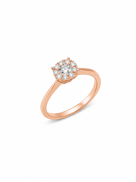 Anello donna Fantasia oro rosa e Diamanti