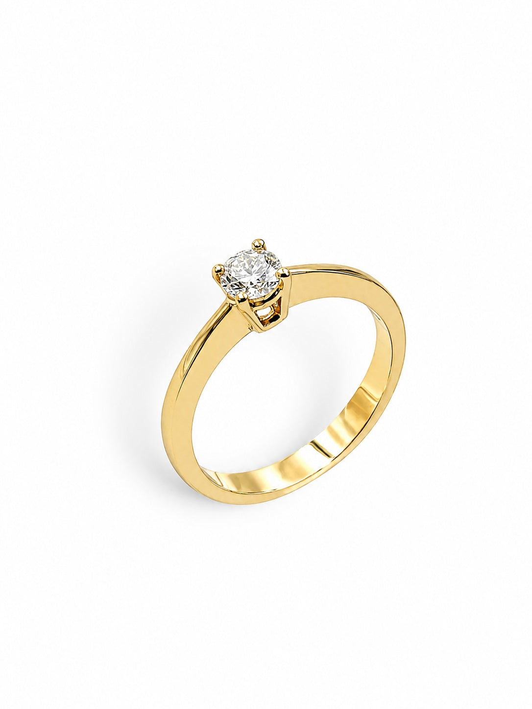 Anello Solitario Oro Giallo Diamanti Ct. 0,30 F VS1