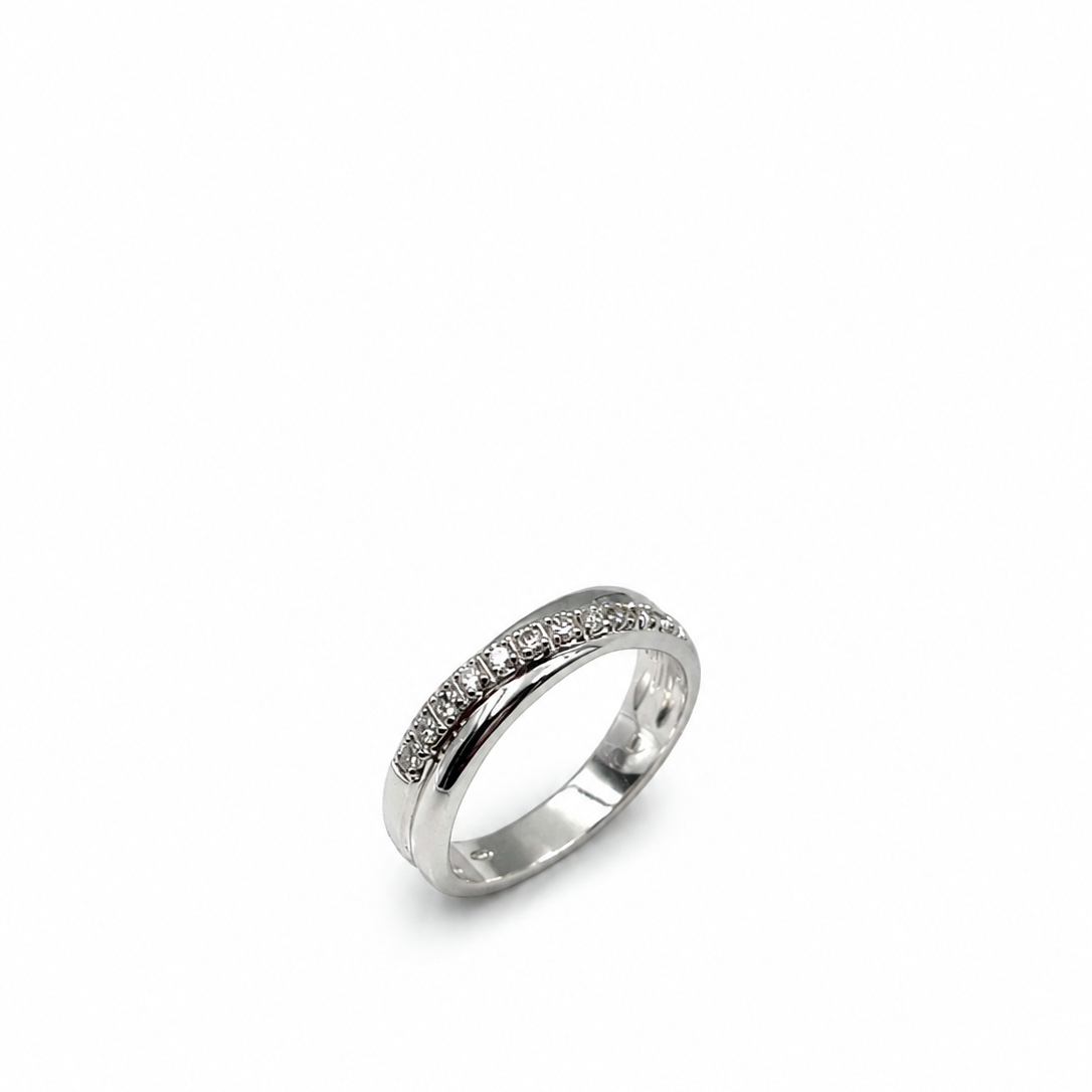 Anello donna Fantasia Fascia oro bianco e Diamanti