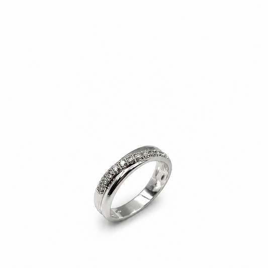 Anello donna Fantasia Fascia oro bianco e Diamanti