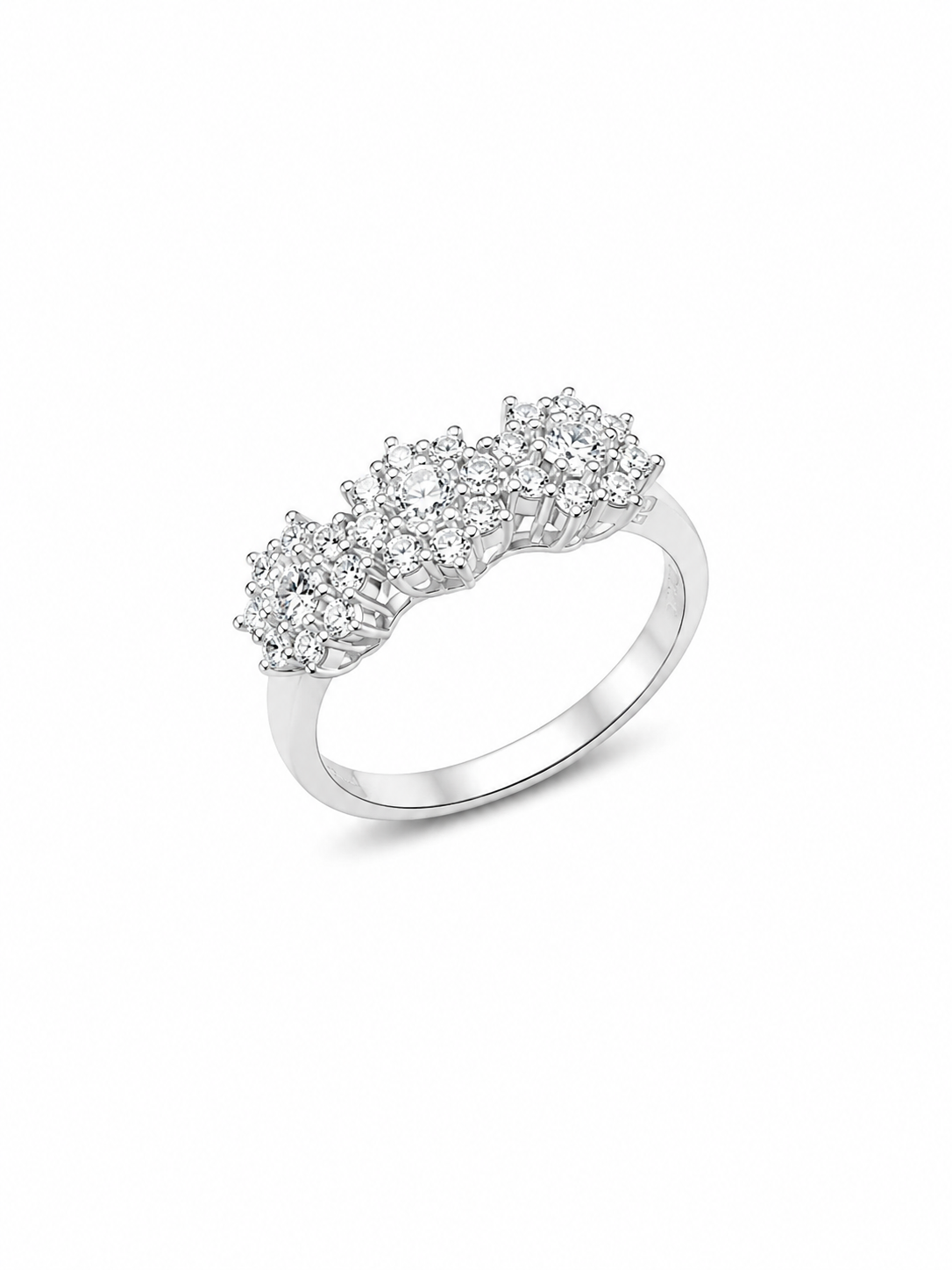 Anello Donna Davite&Delucchi Fantasia Fiore Oro Bianco e Diamanti
