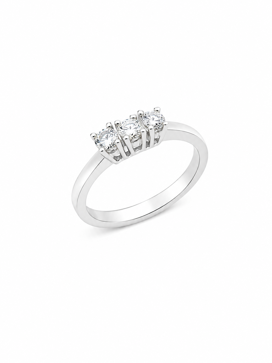 Anello Trilogy Oro bianco e Diamanti Ct.0,45 E/F VS