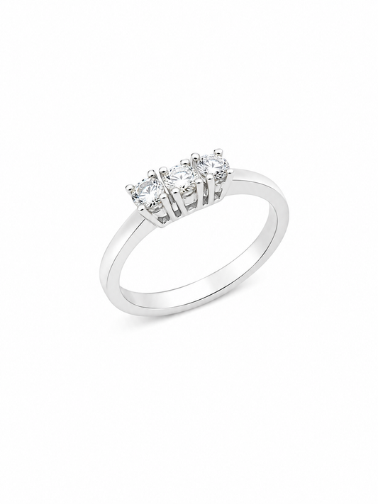 Anello Trilogy Oro bianco e Diamanti Ct.0,45 E/F VS