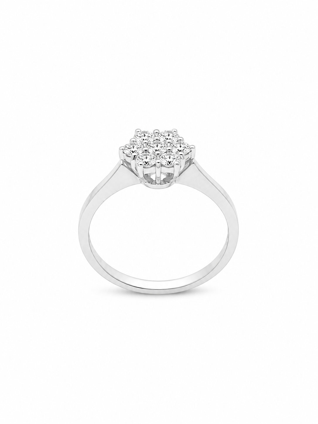 Anello Donna Davite&Delucchi Fantasia Fiore Oro Bianco e Diamanti