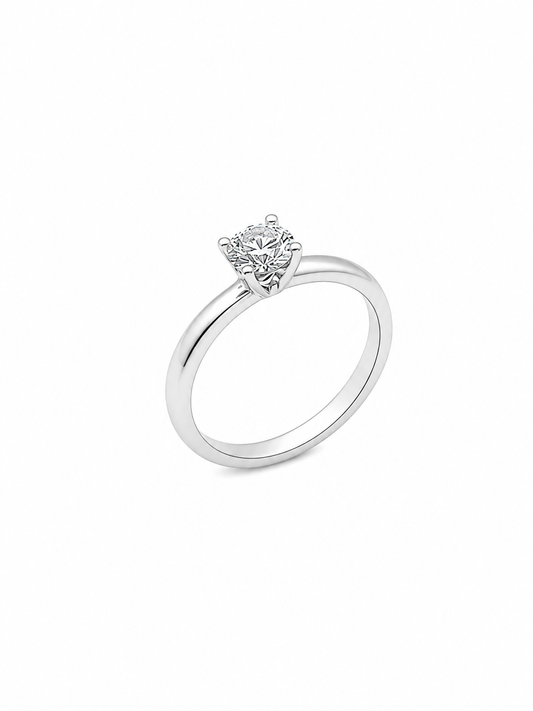 Anello Solitario Oro Bianco Diamanti Ct. 0,52 F SI1