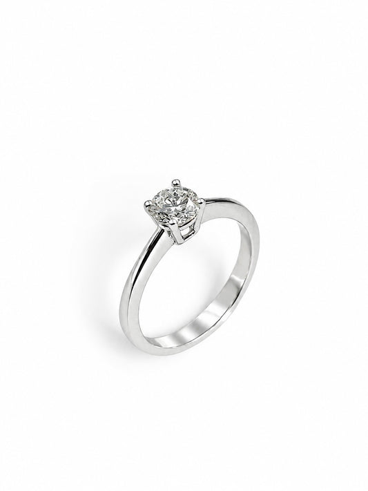Anello Solitario Oro Bianco Diamanti Ct. 0,60 G VS1