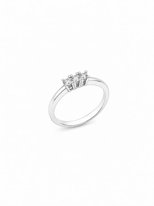 Anello Trilogy Oro bianco e Diamanti Ct. 0,16 G VS
