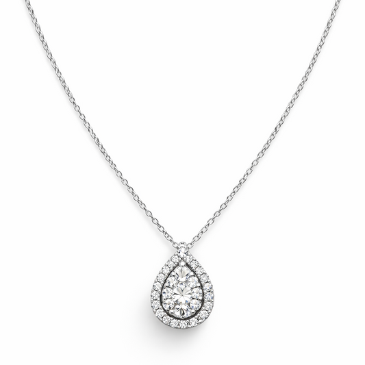 Collana Donna Fantasia a goccia Oro Bianco e Diamanti