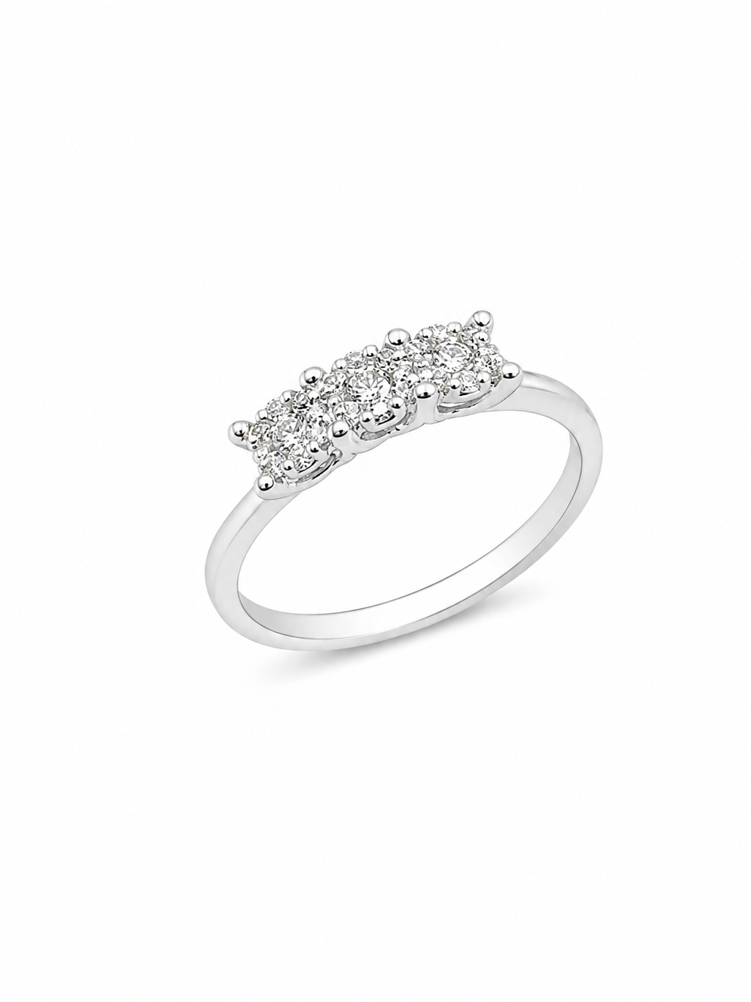 Anello Trilogy Oro bianco e Diamanti Ct.0,30 G VS