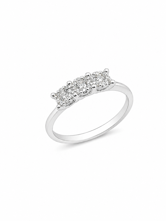 Anello Trilogy Oro bianco e Diamanti Ct.0,30 G VS