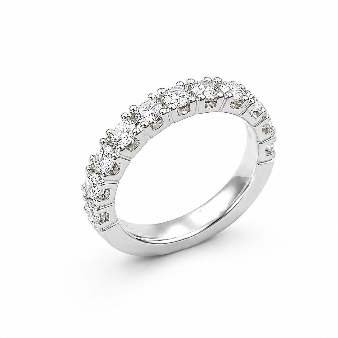 Anello donna Fantasia Fedina Oro bianco e Diamanti