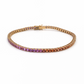 Bracciale Donna Tennis oro rosa e zaffiri multicolor ct. 4,15