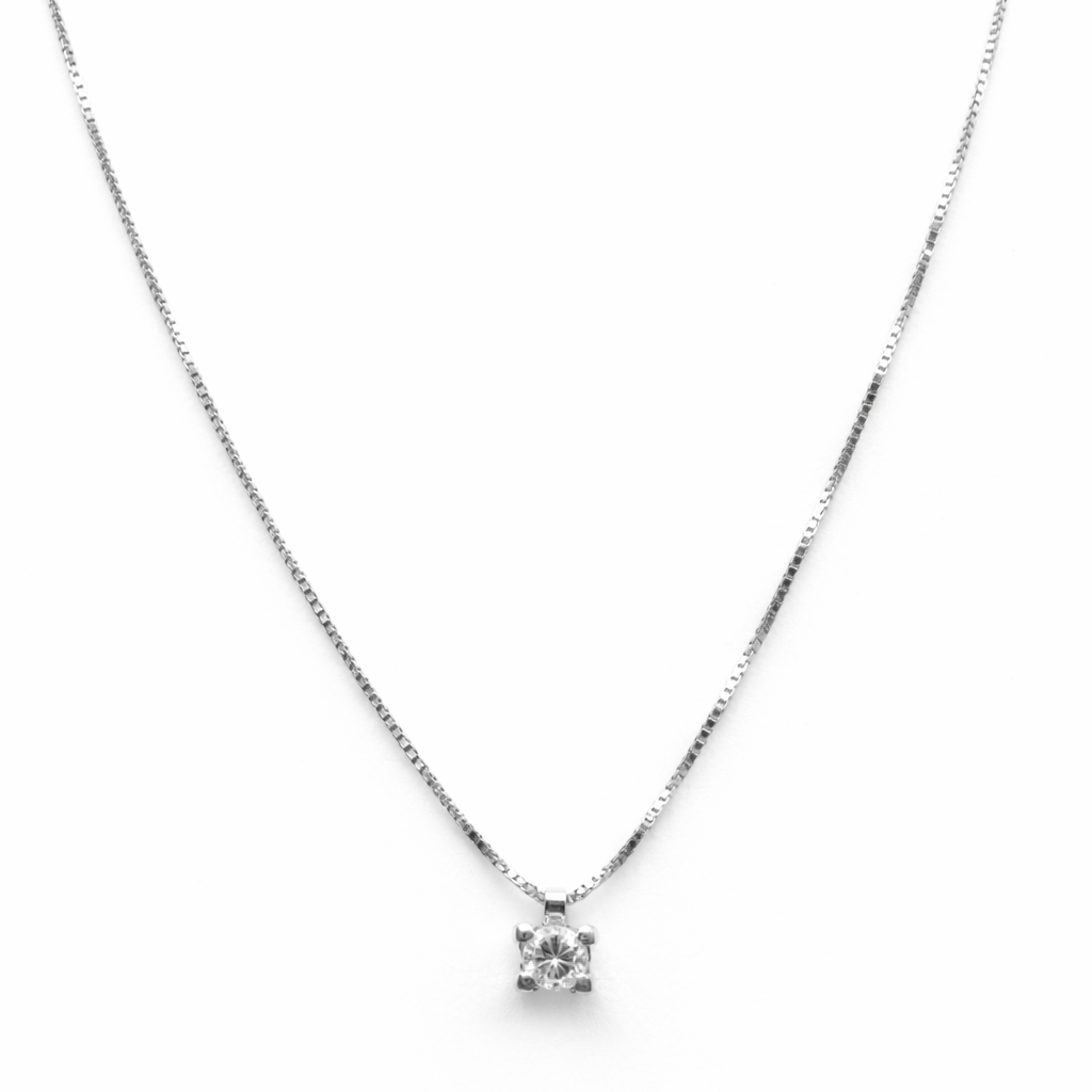 Collana Donna Punto Luce oro bianco e diamanti CT. 0,13 G VS
