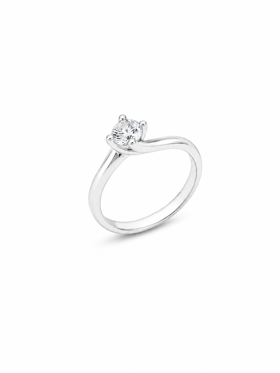 Anello Solitario Oro Bianco Diamanti Ct. 0,45 G SI