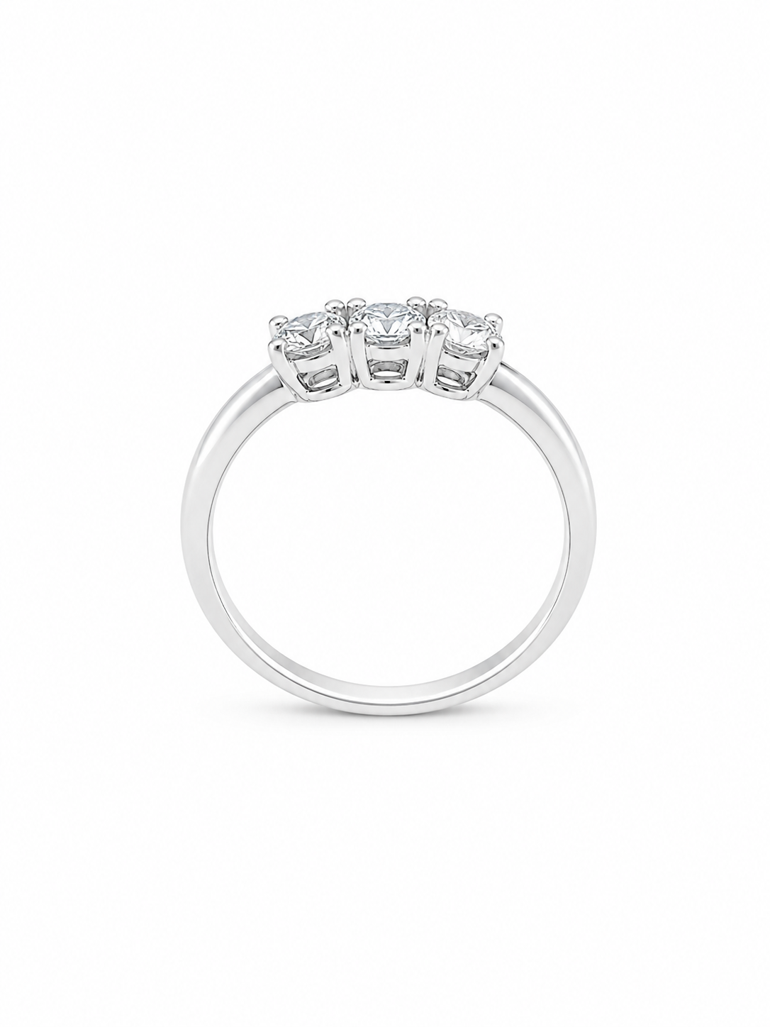 Anello Trilogy Oro bianco e Diamanti Ct. 0,56 G SI