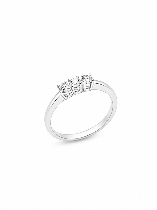 Anello Trilogy Oro bianco e Diamanti Ct. 0,11 G VS