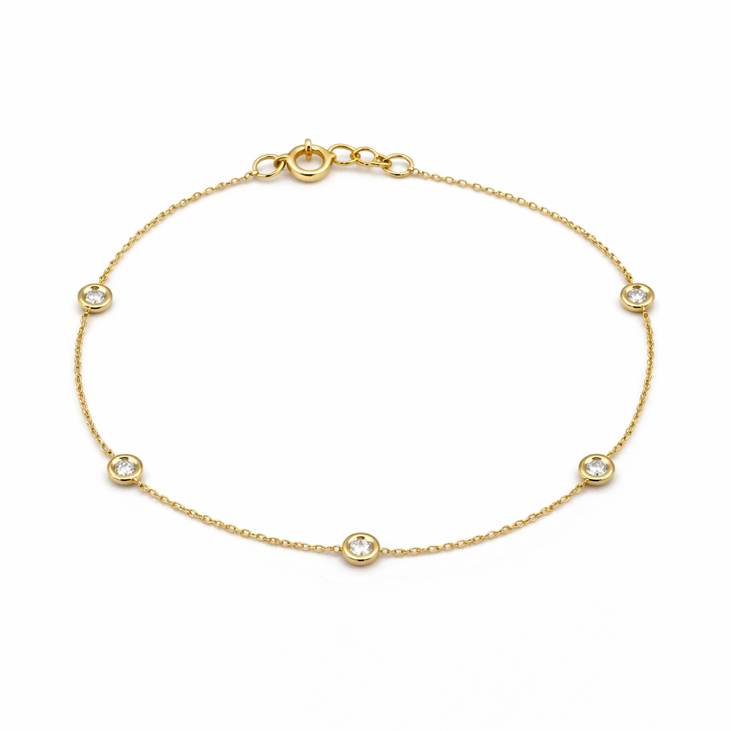 Bracciale Donna oro giallo e diamanti naturali ct.0,25