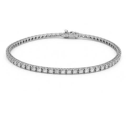Bracciale Donna Tennis oro bianco e diamanti naturali ct.3,50