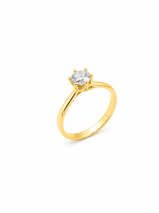 Anello Solitario Oro Giallo Diamanti Ct. 0,61 E VS2