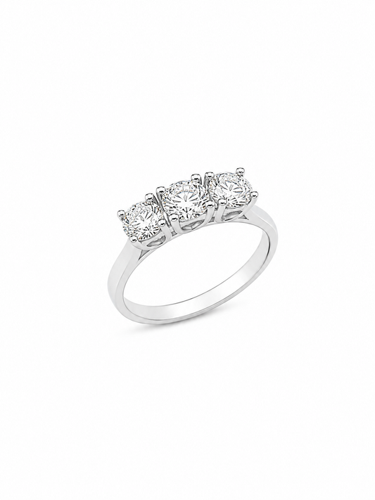 Anello Trilogy Oro bianco e Diamanti Ct. 0,90 F VS